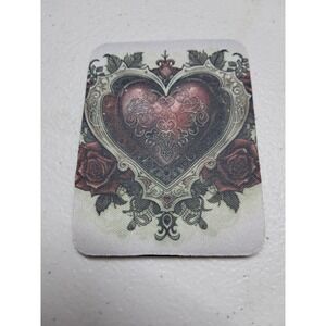 Alchemy Gothic Sacred Heart Roses Fabric Red Grey Magnet